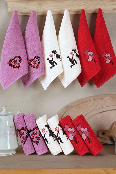 DNZGÜLCAN Kitchen Towel Set of 6 – 100% Cotton Hand Towels |   Face Towel – Dowry