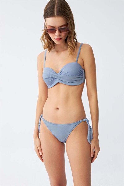 modaserdem Mdsrdm Women's Strapless Blue Bikini Set