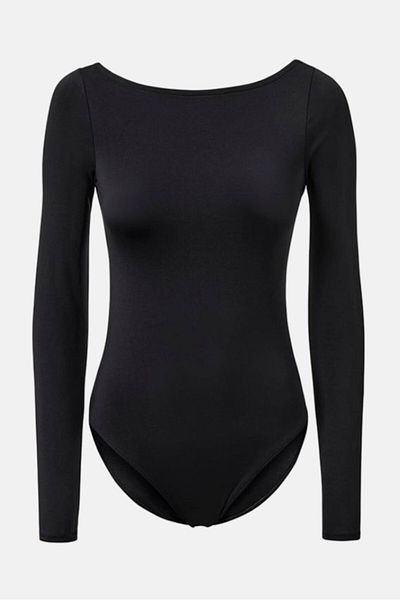 Tchibo Women Sportswear Fit Long Sleeves Training Bodysuit, Black