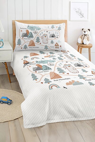 Realhomes مجموعة بيكيه مفردة للأطفال بألوان الباستيل مع حيوانات الغابة اللطيف...