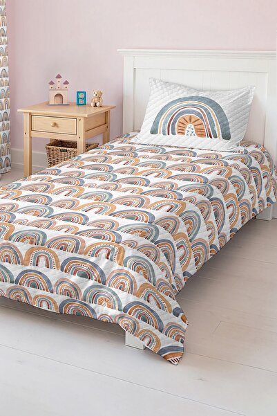 Realhomes مجموعة بيكيه ناعمة ذات ألوان ناعمة ومزخرفة بألوان قوس قزح للأطفال و...