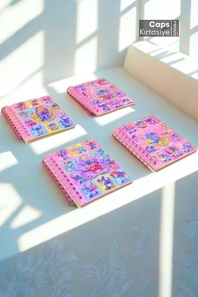 caps anlarınızı paylaştığınız ortağınız 1 Piece Cute Stitch Water Cover Notebook – 12 Stickers + 56 Pages Concept Water Sticker Notepad