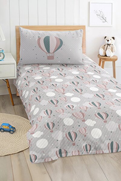 Realhomes مجموعة بيكيه مفردة للأطفال والمراهقين بألوان باستيل مع نمط البالون ...