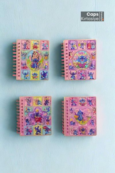 caps anlarınızı paylaştığınız ortağınız 1 Piece Cute Stitch Water Cover Notebook – 12 Stickers + 56 Pages Concept Water Sticker Notepad