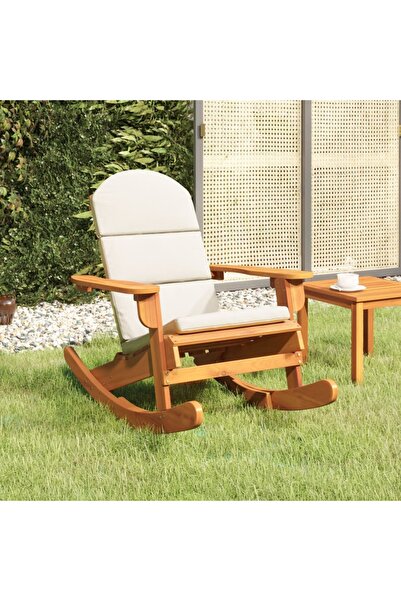 vidaxl كرسي هزاز أديرونداك مع وسائد من خشب الأكاسيا الصلب