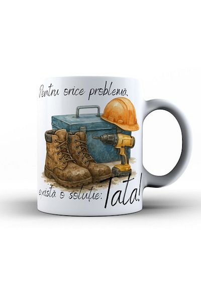 OEM Cana Pentru orice problema, exista o solutie tata!, 330ml, alb