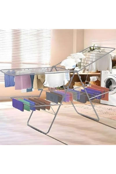 rexa مجفف ملابس كبير مع رفين للمكواة، رف تجفيف ملابس من الفولاذ المقاوم للصدأ...