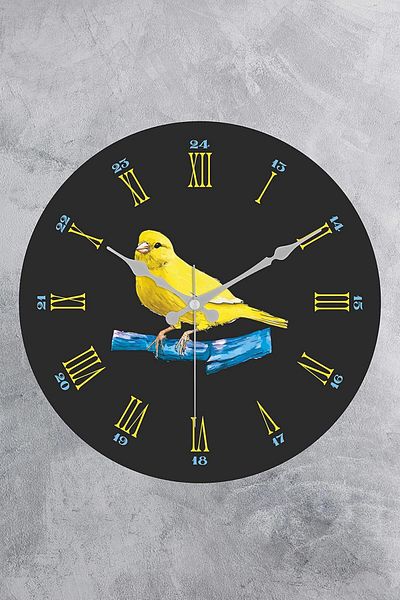 Mena Rise Diyar-ıFırsatShop Ceas de perete pentru cameră cu ventilator curbat din sticlă decorativă de 25 cm 1017157