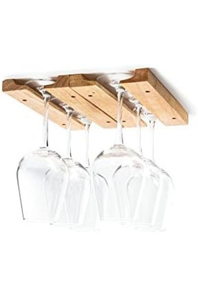 Mena Rise Şirinshop Run 5025 Wine Glass Wood Loft, under Cabinet Hanger Holder Storage Organizer 1108107
