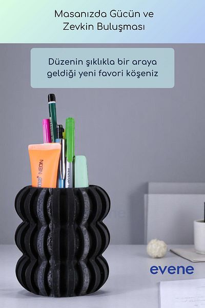 Evene Suport pentru stilou Suport pentru stilou de birou Organizator Suport pentru stilou Culoare neagra Model 75