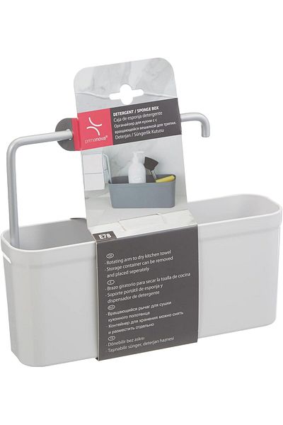 Mena Rise Şirinshop M-E78-01 Detergent/Sponge Holder Box, White 1108107