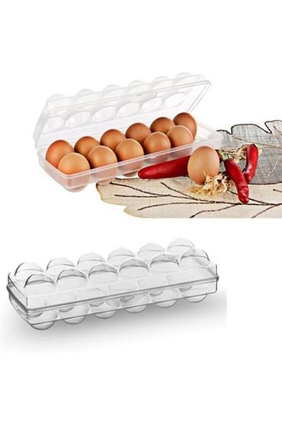 Mena Rise Şirinshop 12-Piece Transparent Lid Lockable Egg Storage Container Box Apparatus 1108107