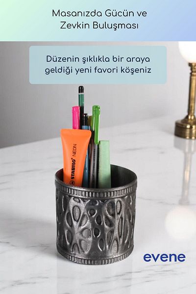 Evene Suport stilou Suport stilou de birou Organizator Suport stilou Argintiu Culoare antică Model 76