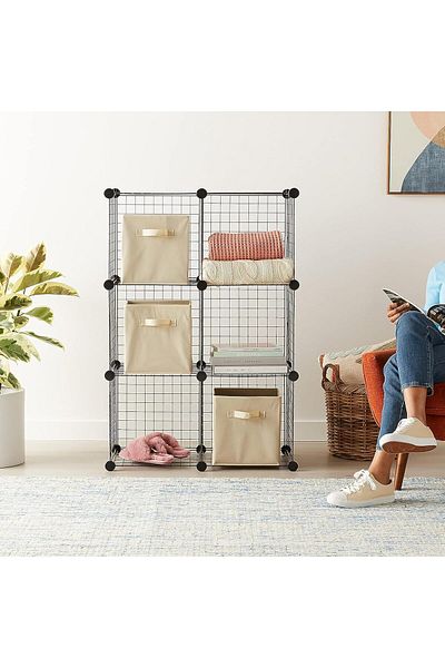 Mena Rise Şirinshop Decorative Wire Cabinet - 6 Cubes 1108107