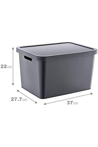 Mena Rise Şirinshop Stafi Multi-Purpose Box with Lid 18 Lt Anthracite 1108107