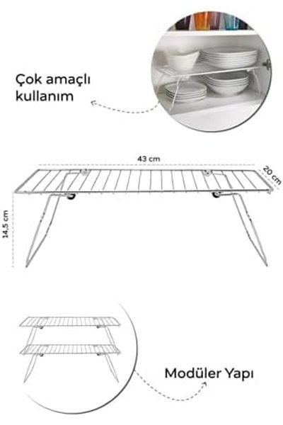 Mena Rise Şirinshop Life Metal Cabinet Organizer Foldable Shelf Mit1098 1108107