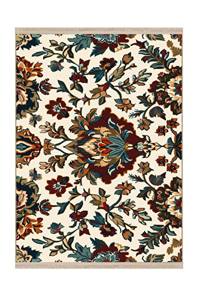 Rugs Modern Halı MOSSO Πολύχρωμα Παραδοσιακά Λουλούδια με Μοτίβο Υφαντή Βάση ...