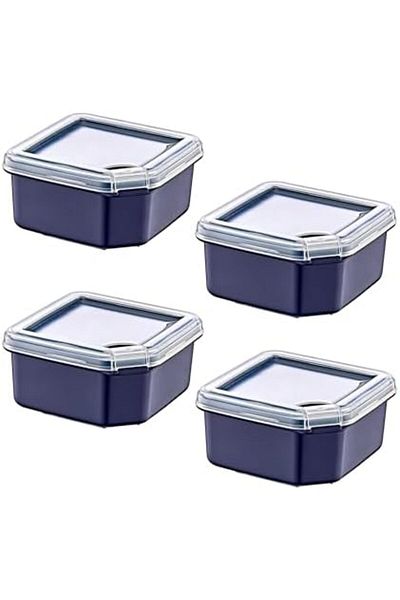 Mena Rise Şirinshop 4-Piece Q-Box Storage Container Navy Blue 350 ml 1108107