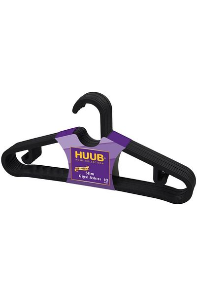 Mena Rise Şirinshop Hanger Plastic Slim Hanger, Clothes Hanger, Black Hanger (Standard, Piece, 30) 1108107