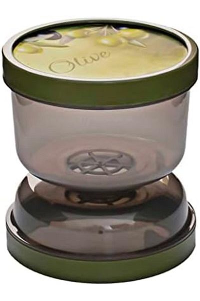 Mena Rise Şirinshop 02 1391 Olive Bowl with Hourglass Strainer - Pickled Olive Storage Container Transparent 1108107