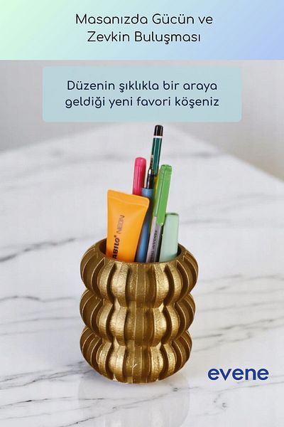 Evene Θήκη για στυλό Επιτραπέζια θήκη για στυλό Organizer Θήκη για στυλό Χρυσό Χρώμα Μοντέλο 75