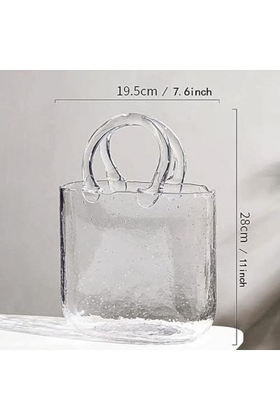 Mena Rise Diyar-ıFırsatShop STUDIO Vază decorativă din sticlă în formă de geantă Gb001-TR 1017157