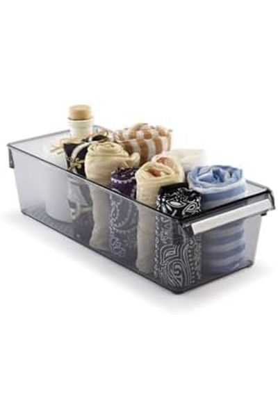 Mena Rise Şirinshop M-E27-20-25 Organizer Shelf, Transparent Black 1108107