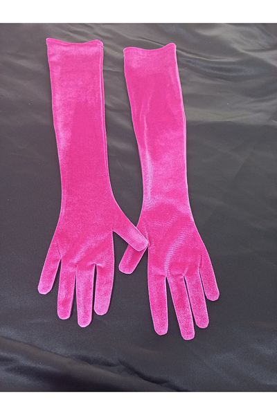 es moda shop Elisabeth Velvet Long Gloves Fuchsia