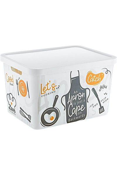 Mena Rise Şirinshop Stafi Patterned Multi-Purpose Box with Lid 18 Lt Catch You 1108107