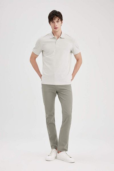 DeFacto Slim Fit Slim Fit Narrow Leg Chino Canvas Trousers C2401Ax24Sp