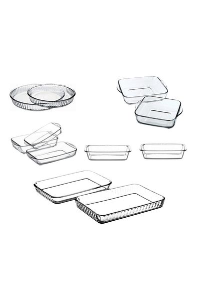 Paşabahçe Borcam Baking Tray Set - 11 Piece Borcam Dowry Set