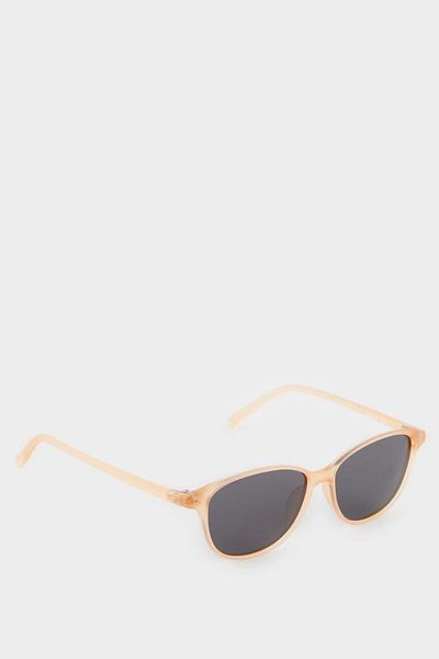 DeFacto Girl's Round Yellow Plastic Frame Black Glass Polarized Sunglasses F4368A8Ns