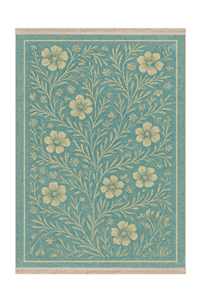 Rugs Modern Halı MOSSO Κίτρινο Χαλί με Σχέδιο Λουλουδιών, Υφαντή Βάση, Μοντέρ...