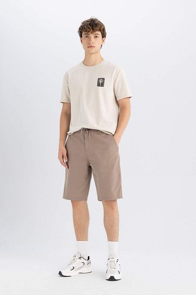 DeFacto Regular Fit Straight Leg Gabardine Bermuda Shorts C5397Ax24Sm