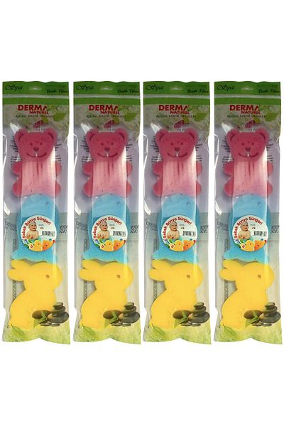 Derma Naturel 3 Colorful Baby Bath Sponge (Set of 4)