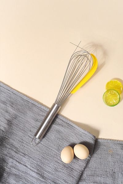 Vadi Stainless Steel Wire Whisk with Silicone Scraper Egg Bowl Sauce Cream Mixer 25 cm
