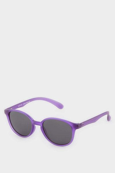 DeFacto Girl's Round Lilac Plastic Frame Black Glass Polarized Sunglasses F4300A8Ns