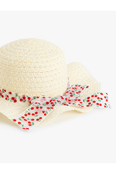 Koton Tulle Detailed Girl's Straw Hat