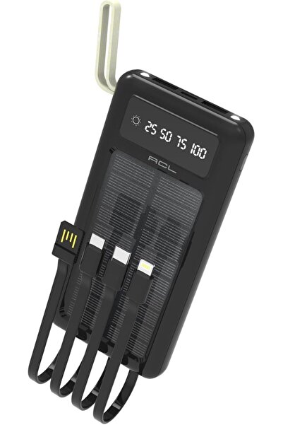 AyrStore Acl 10000 mAh Powerbank Göstergeli Powerbank Solar Fenerli Güneş Ene...