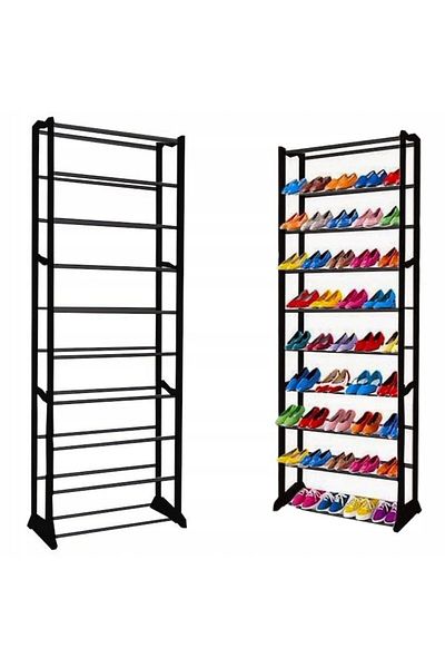 OEM Shoe Organizer, 10 Levels, Capacity 30 Pairs, Adjustable, Black, 69x16x140cm