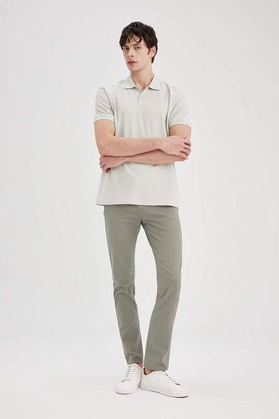 DeFacto Slim Fit Slim Fit Narrow Leg Chino Canvas Trousers C2401Ax24Sp