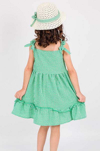 HÇM Hesaplı Çocuk Mağazaları Girl's Hat Dress with Checked Bow B33