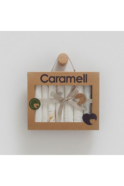 Caramell Safari Time 7 Pack Baby Combed Cotton Wipes 1373