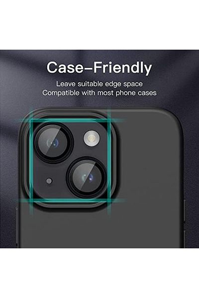 Mena Rise مجموعة حلقات حماية لعدسة الكاميرا من Diyar-ıFırsatShop لهاتف iPhone 14 / iPhone 14 Plus - أسود 1