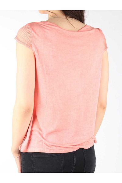 WRANGLER T-shirt Capsleeve Tee Coral Peach W7337FDJX