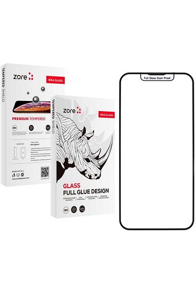 Mena Rise واقي شاشة من الزجاج المقوى ZORE Rika Premium متوافق مع Diyar-ıFırsatShop iPhone 16 باللون الأسود 10171