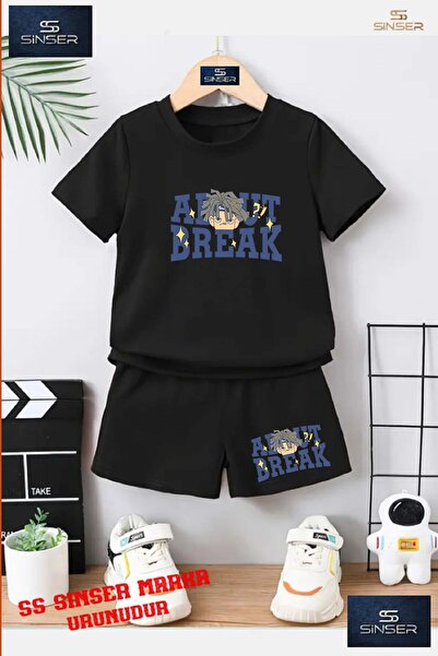 SS SİNSER تي شيرت للأطفال للجنسين "ANIME COCUK ADT BREAK WRITTEN" مطبوع حسب ا...