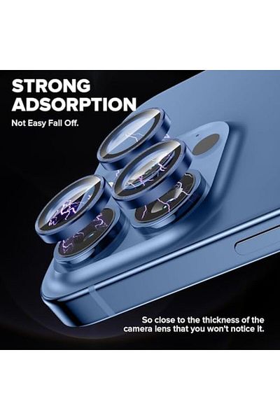 Mena Rise مجموعة حلقات حماية عدسة الكاميرا من Diyar-ıFırsatShop لهاتف iPhone 15 Pro/iPhone 15 ProMax - داكن