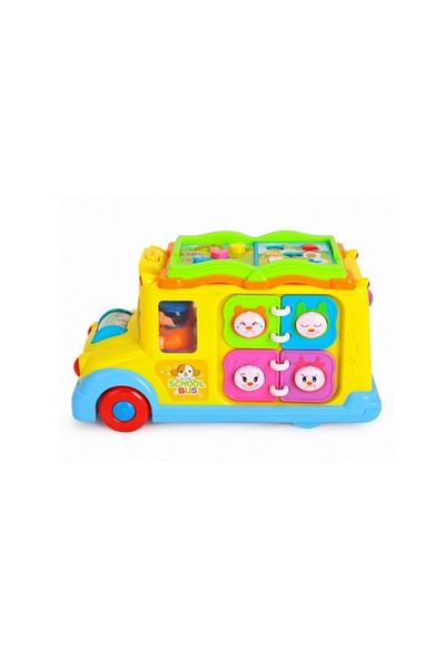 MalPlay Jucarie Educativa Malplay, Autobuz scolar cu sunete si lumini, Multicolor