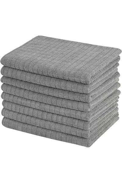 Mena Rise Şirinshop Home 3 Pieces Microfiber Checkered Kitchen Cloth, 40X40 Cm, Stain and Odor Resistant, 1100 Gsm, Deter